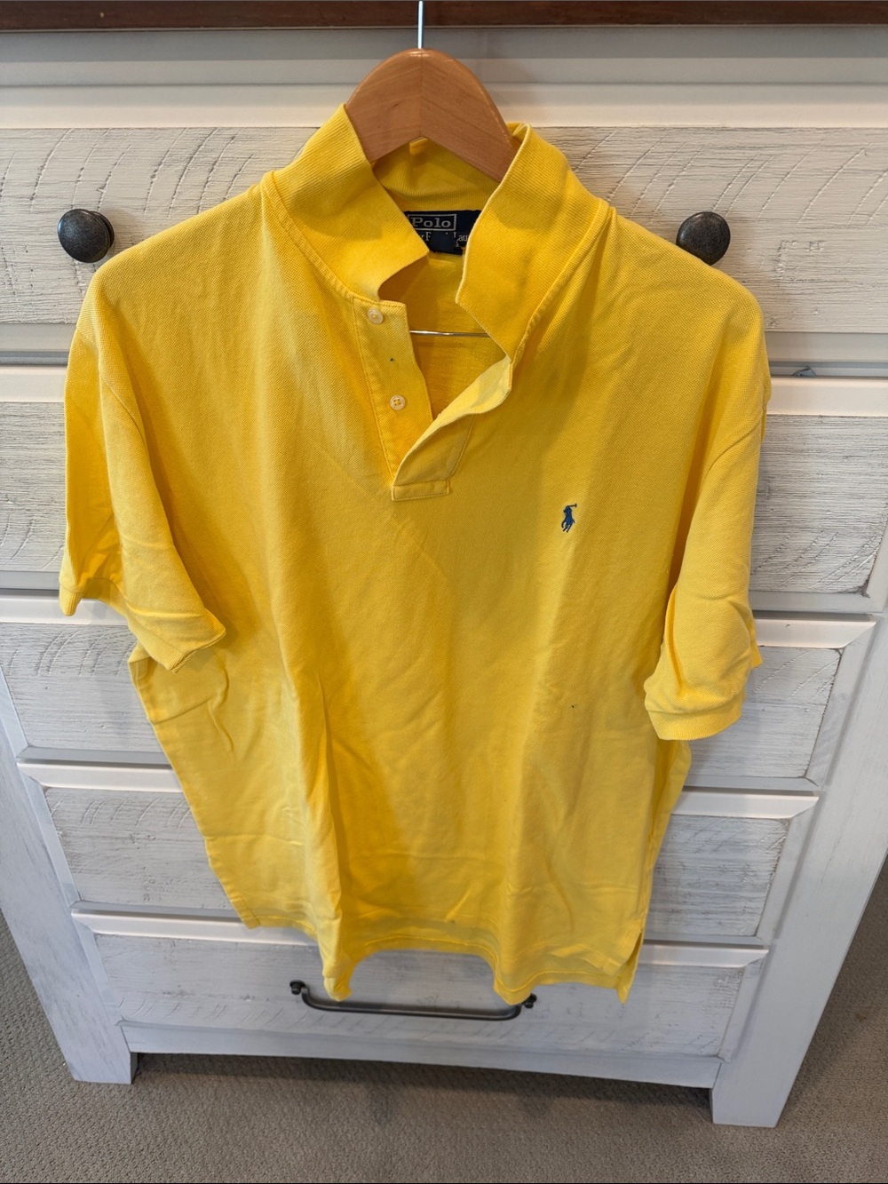Polo by Ralph Lauren Yellow Short Sleeve Polo with Navy Pony